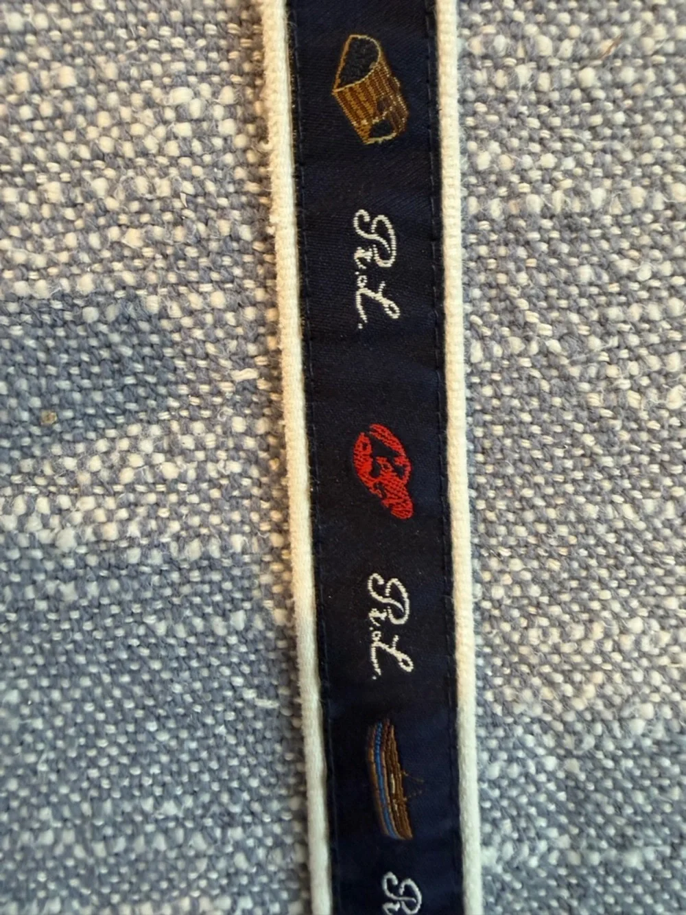 Ralph Lauren blue belt baby-toddler náutica themed lobsters 22”